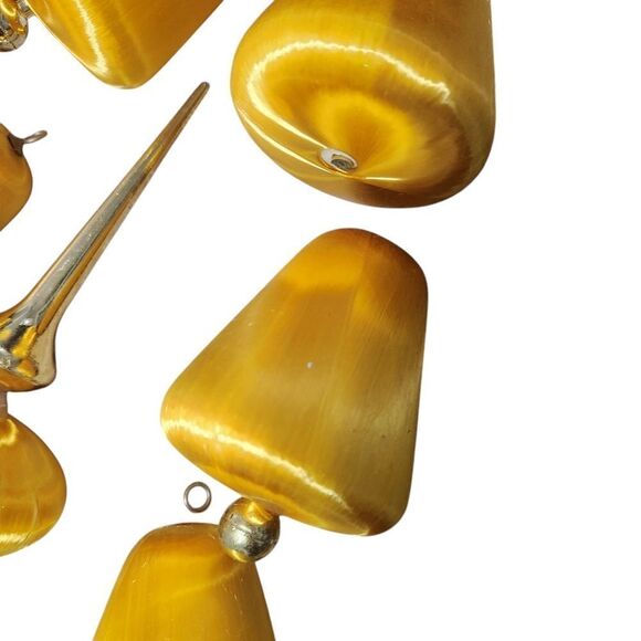 41 Silk Satin Sheen Christmas Tree Ornaments Solid Tree Topper Atomic Pink Yello - Picture 4 of 15